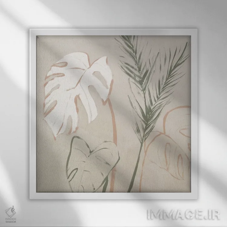 تابلو نخلهای بوهو I (سبک بوهمی) اثر آریا کِی - نمای قابدار سفید