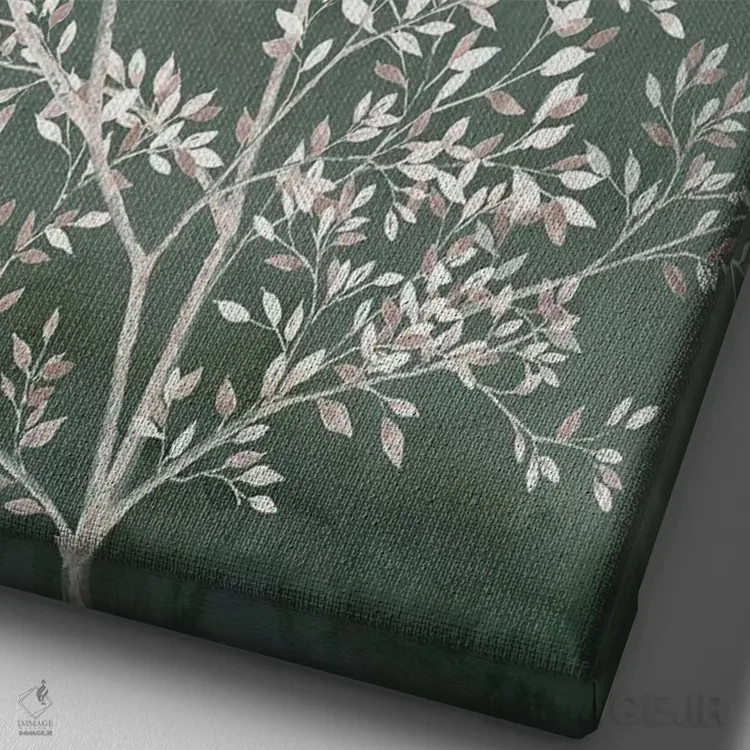 تابلو درخت ظریف I اثر آریا کِی - نمای نزدیک بافت بوم