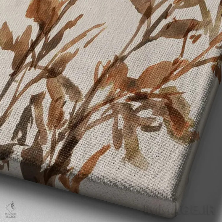 تابلو برگ طلایی I اثر آریا کِی - نمای نزدیک بافت بوم