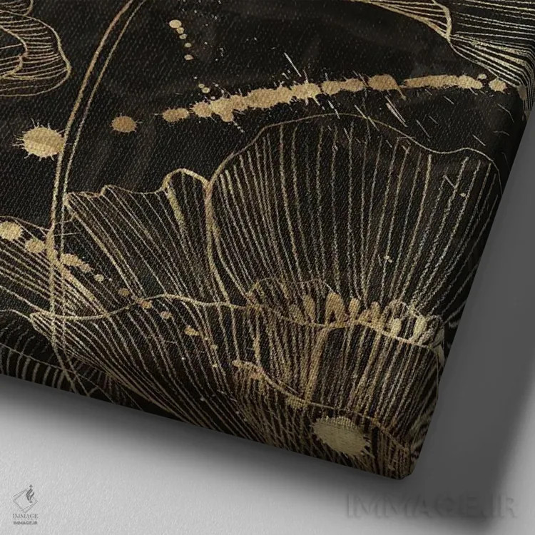 تابلو شکوفههای نیمهشب II اثر آریا کِی - نمای نزدیک بافت بوم