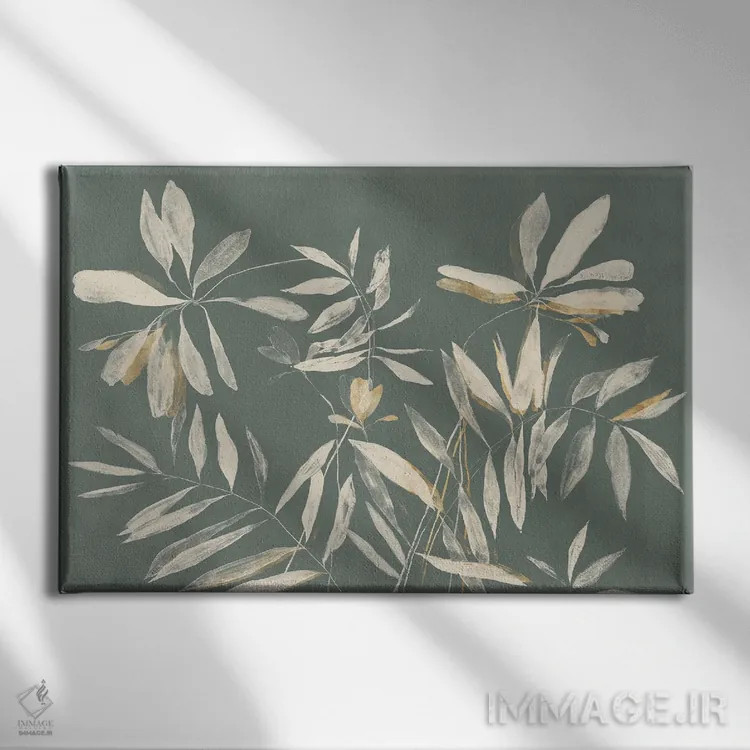 تابلو برگهای سایهنما اثر آریا کِی - نمای روبهرو روی دیوار