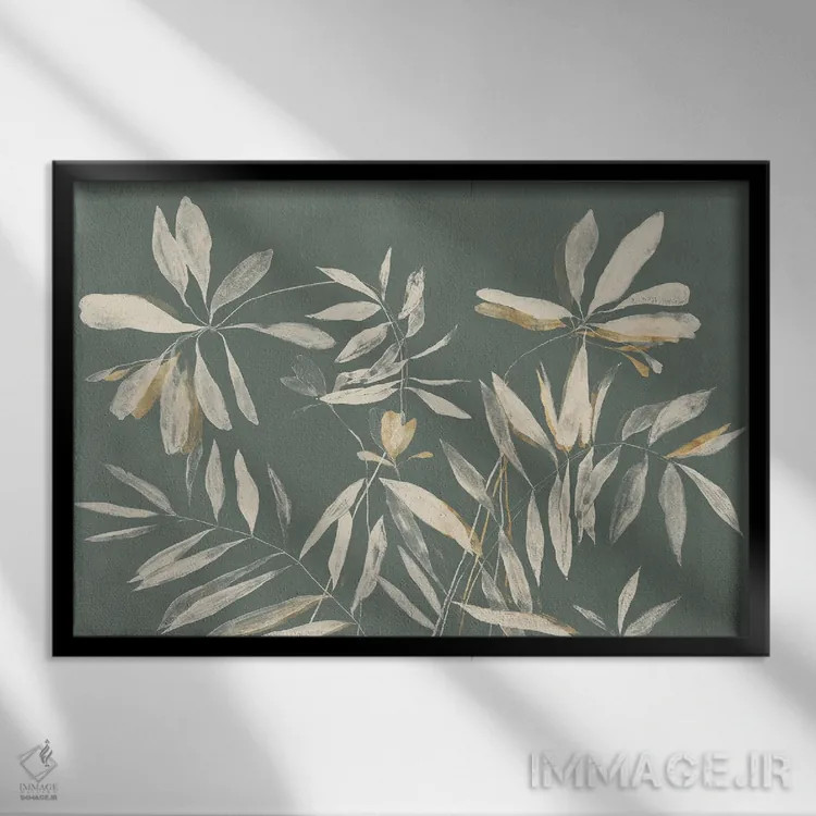 تابلو برگهای سایهنما اثر آریا کِی - نمای قابدار مشکی