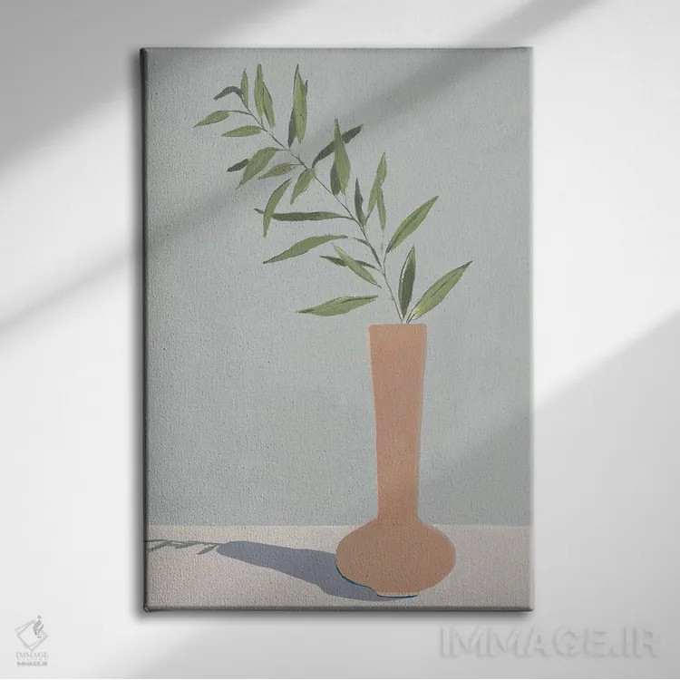 تابلو گلدان سفالی I اثر آریا کِی - نمای روبهرو روی دیوار