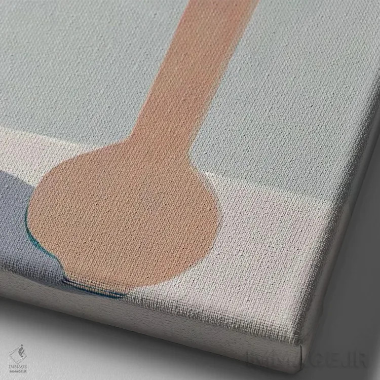 تابلو گلدان سفالی I اثر آریا کِی - نمای نزدیک بافت بوم