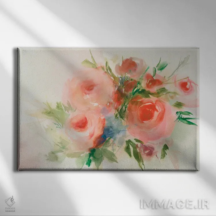 تابلو گلهای رویایی I اثر آریا کِی - نمای روبهرو روی دیوار