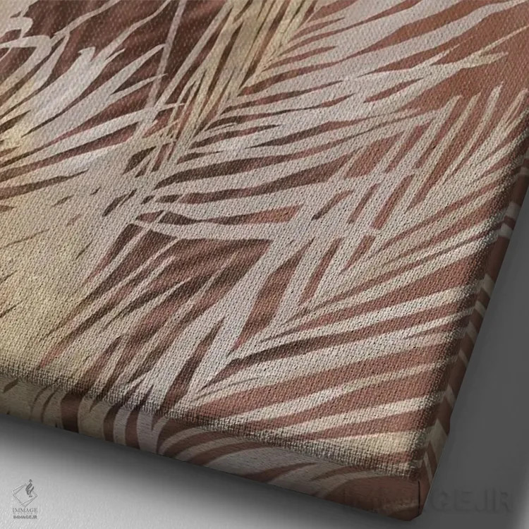 تابلو گرمسیری گرم I اثر آریا کِی - نمای نزدیک بافت بوم