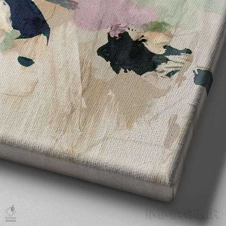 تابلو گلها در بهار II اثر آریا کِی - نمای نزدیک بافت بوم