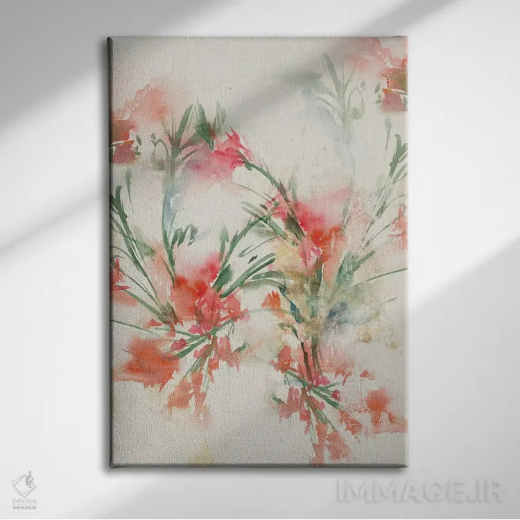 تابلو گلهای قرمز II اثر آریا کِی - نمای روبهرو روی دیوار