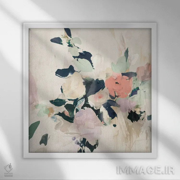 تابلو گلها در بهار II اثر آریا کِی - نمای قابدار سفید