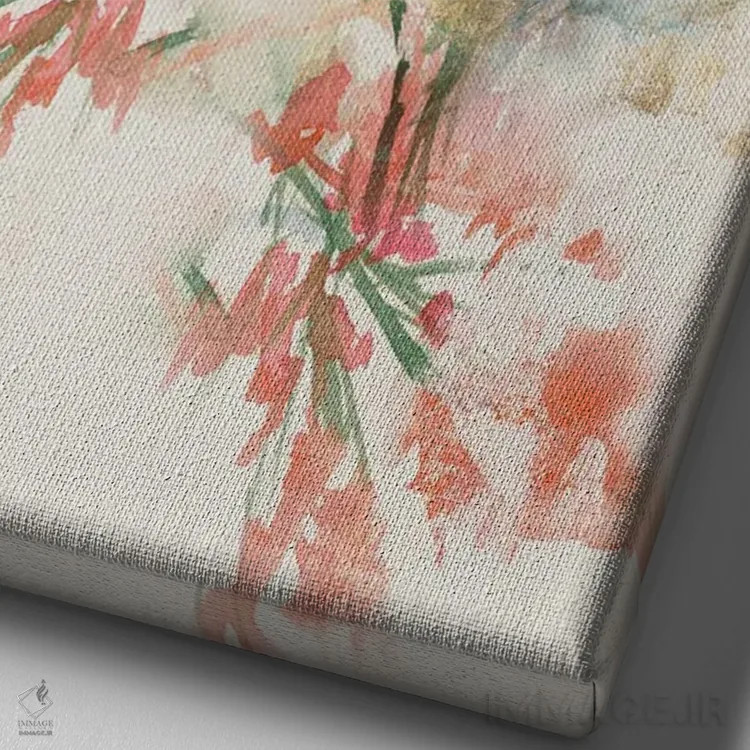 تابلو گلهای قرمز II اثر آریا کِی - نمای نزدیک بافت بوم