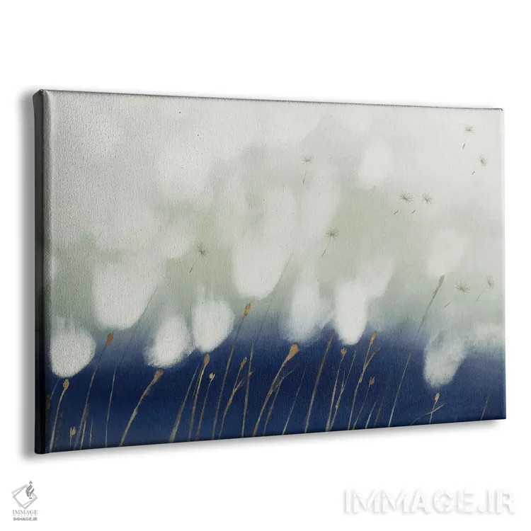 تابلو گلهای آبی نرم اثر آریا کِی - نمای پرسپکتیو محصول