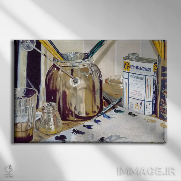 تابلو پالت نقاش اثر آندریا آلوین - نمای روبهرو روی دیوار