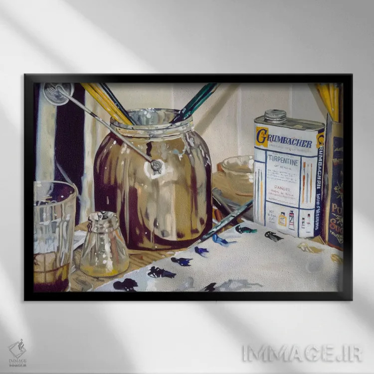 تابلو پالت نقاش اثر آندریا آلوین - نمای قابدار مشکی