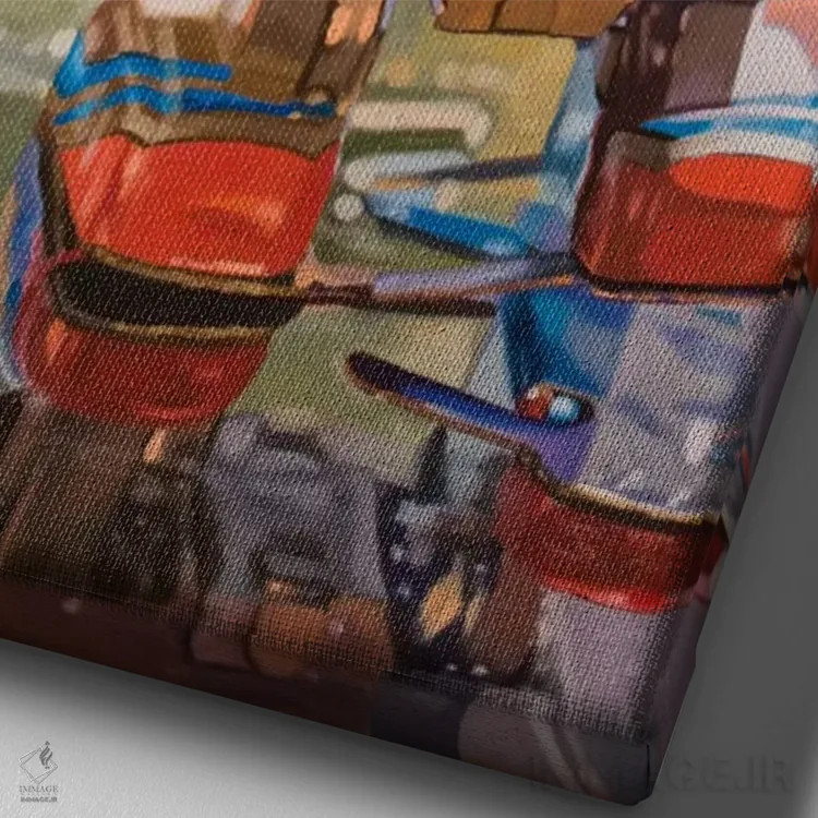 تابلو ربات کوچک اثر آندریا آلوین - نمای نزدیک بافت بوم