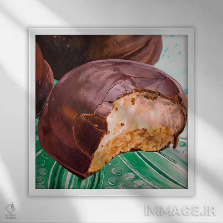 تابلو بیسکوتو (شیرینی ایتالیایی) اثر آندریا آلوین - نمای قابدار سفید