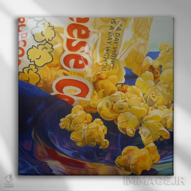 تابلو مرد پاپکُرن اثر آندریا آلوین - نمای روبهرو روی دیوار