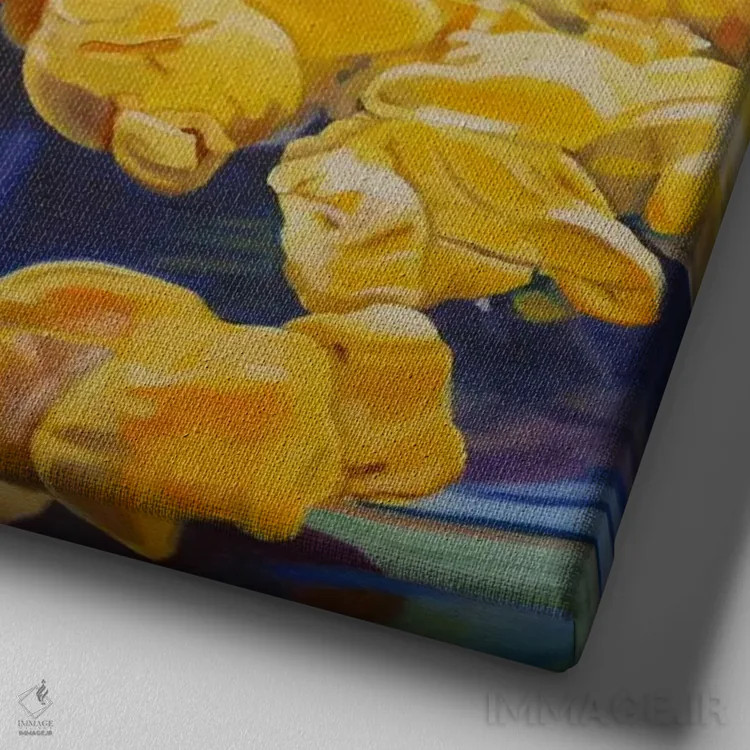 تابلو مرد پاپکُرن اثر آندریا آلوین - نمای نزدیک بافت بوم