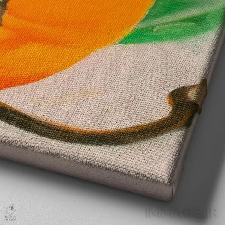 تابلو فلفل هابانرو نارنجی (نوعی فلفل تند) اثر آندریا آلوین - نمای نزدیک بافت بوم