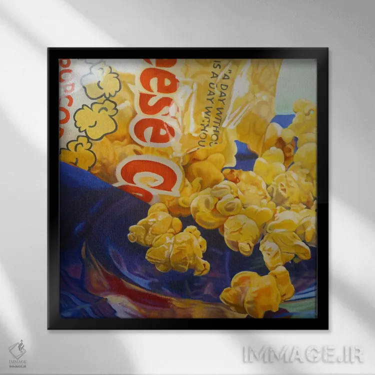 تابلو مرد پاپکُرن اثر آندریا آلوین - نمای قابدار مشکی