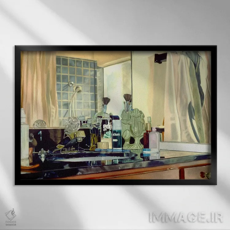 تابلو حمام (فرانسوی) اثر آندریا آلوین - نمای قابدار مشکی