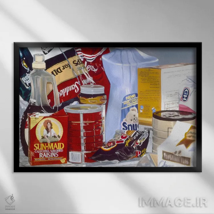 تابلو کشمشهای فرزنو اثر آندریا آلوین - نمای قابدار مشکی