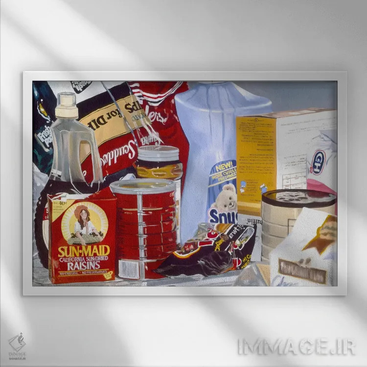 تابلو کشمشهای فرزنو اثر آندریا آلوین - نمای قابدار سفید