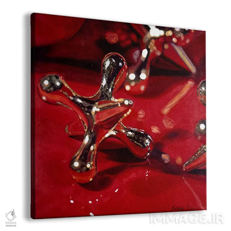 تابلو جکهای قرمز اثر آندریا آلوین - نمای پرسپکتیو محصول