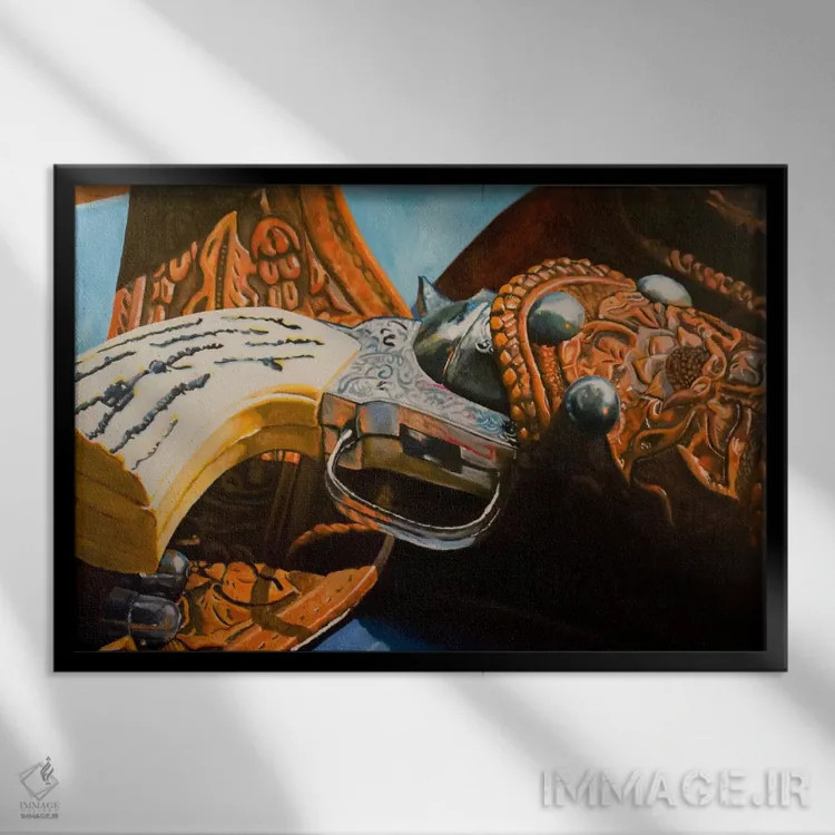 تابلو تفنگ ششلول آدم خوبه اثر آندریا آلوین - نمای قابدار مشکی