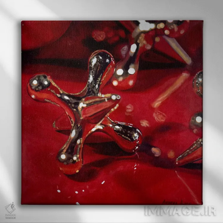 تابلو جکهای قرمز اثر آندریا آلوین - نمای روبهرو روی دیوار