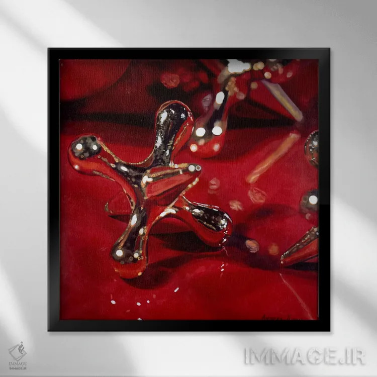 تابلو جکهای قرمز اثر آندریا آلوین - نمای قابدار مشکی