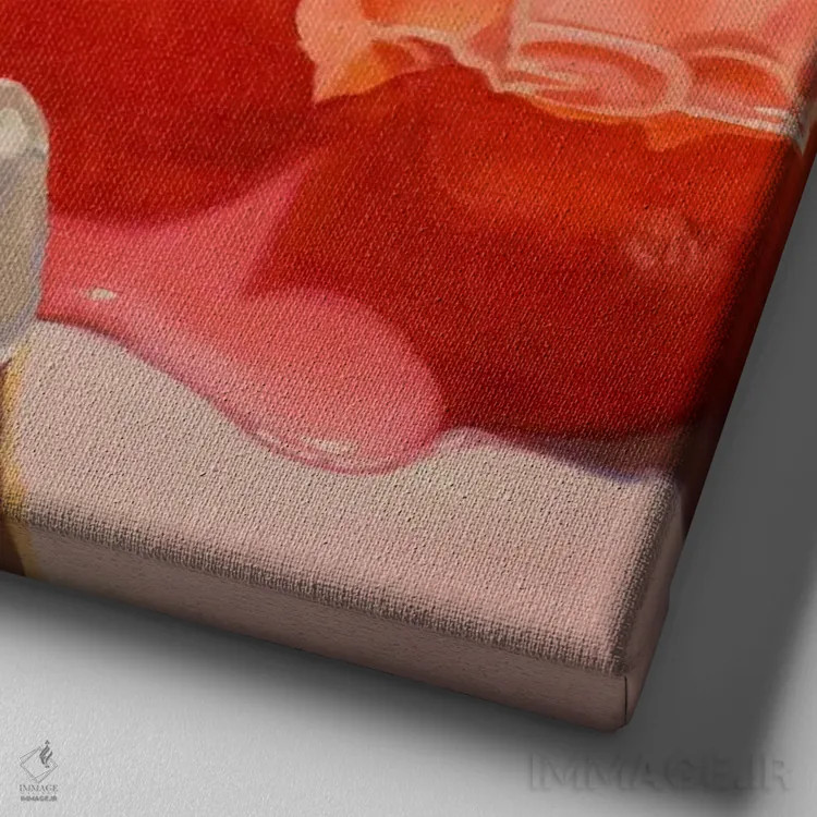 تابلو بطریهای مومی اثر آندریا آلوین - نمای نزدیک بافت بوم