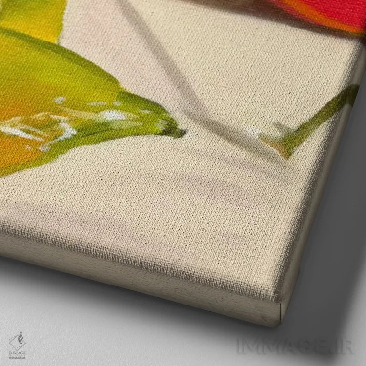 تابلو هابانرو زرد (فلفل تند) اثر آندریا آلوین - نمای نزدیک بافت بوم