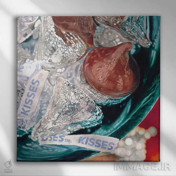 تابلو بوسههای بزرگ اثر آندریا آلوین - نمای روبهرو روی دیوار