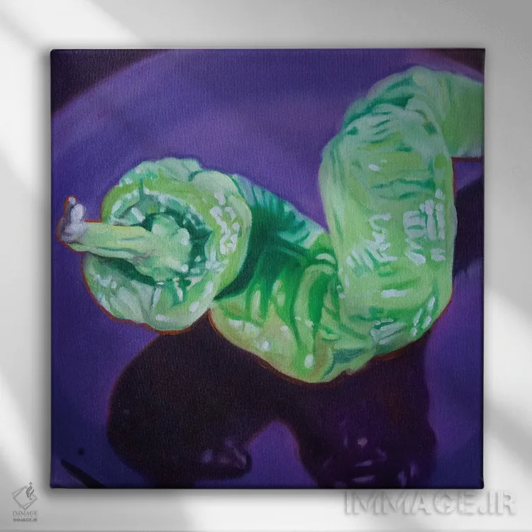 تابلو فلفل فرخورده اثر آندریا آلوین - نمای روبهرو روی دیوار