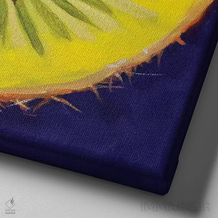 تابلو کیوی (میوه) اثر آندریا آلوین - نمای نزدیک بافت بوم