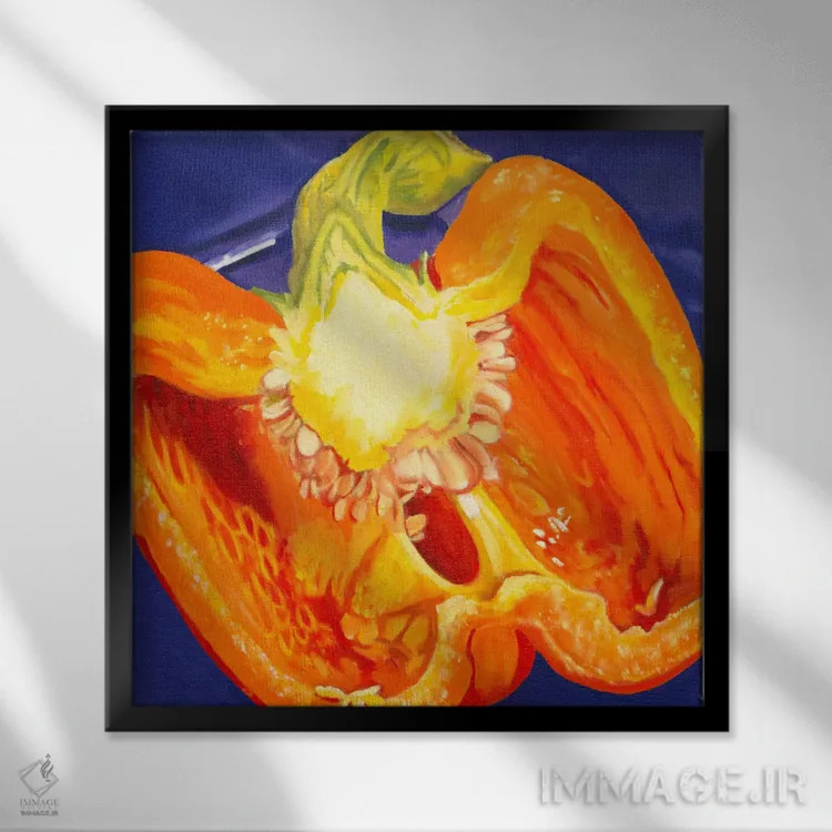 تابلو فلفل بریده شده اثر آندریا آلوین - نمای قابدار مشکی