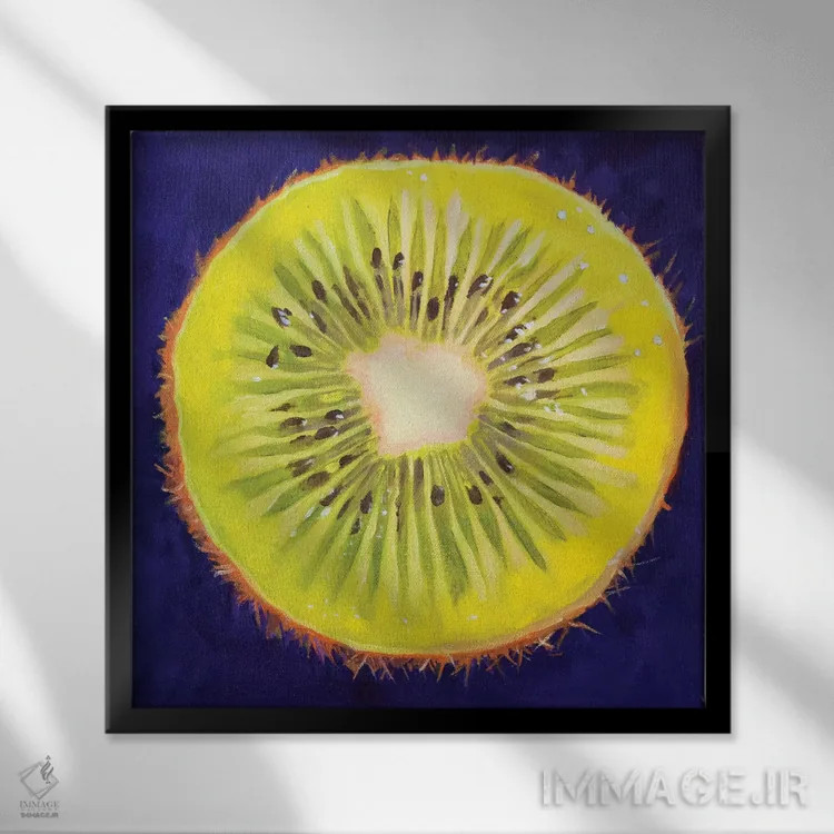 تابلو کیوی (میوه) اثر آندریا آلوین - نمای قابدار مشکی
