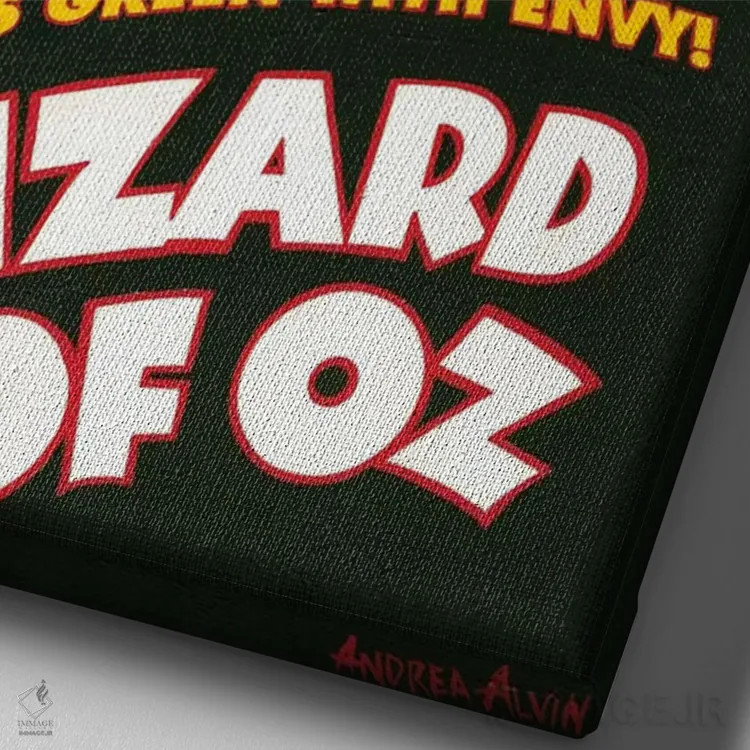 تابلو جادوگر شرور اثر آندریا آلوین - نمای نزدیک بافت بوم