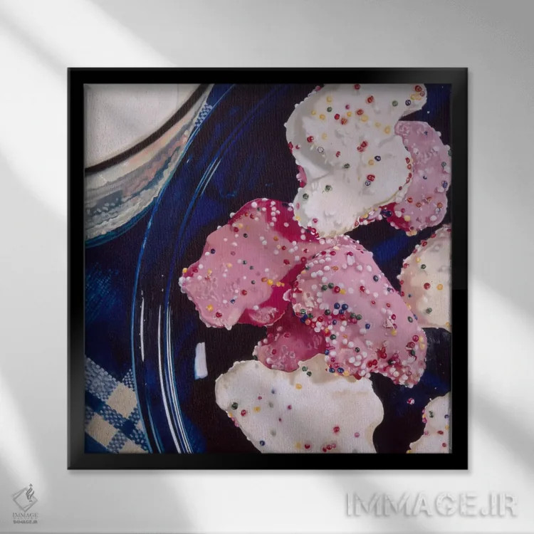 تابلو بیسکویت حیوانات یخزده اثر آندریا آلوین - نمای قابدار مشکی