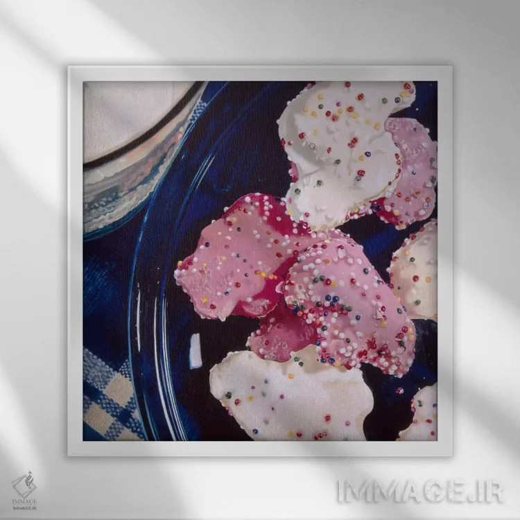 تابلو بیسکویت حیوانات یخزده اثر آندریا آلوین - نمای قابدار سفید