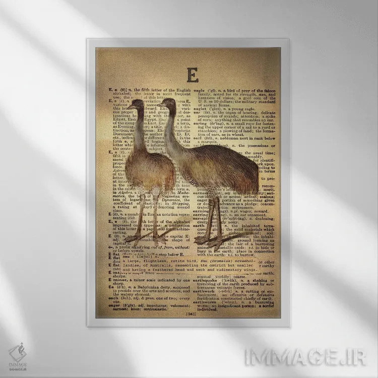 تابلو E (حرف الفبا) اثر فایو بای فایو کالکتیو - نمای قابدار سفید