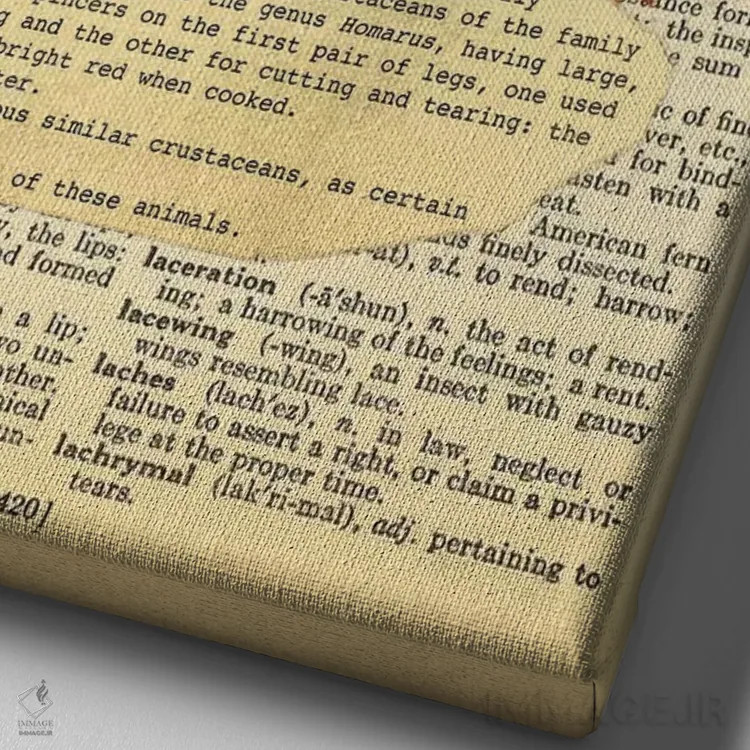 تابلو L (حرف الفبا) اثر فایو بای فایو کالکتیو - نمای نزدیک بافت بوم