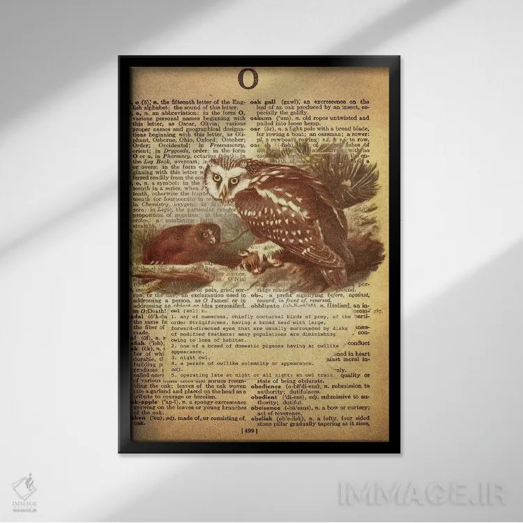 تابلو O (حرف الفبا) اثر فایو بای فایو کالکتیو - نمای قابدار مشکی