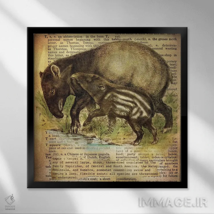 تابلو T (حرف الفبا) اثر فایو بای فایو کالکتیو - نمای قابدار مشکی