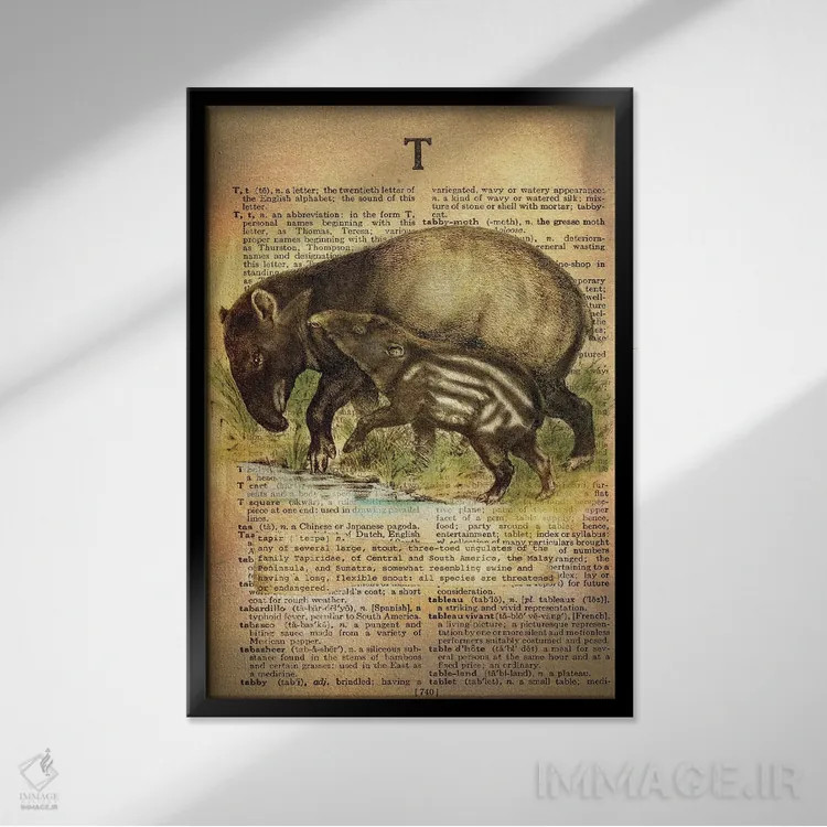 تابلو T (حرف الفبا) اثر فایو بای فایو کالکتیو - نمای قابدار مشکی