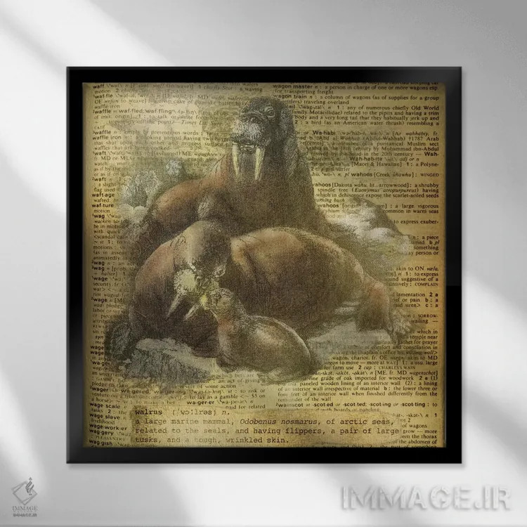 تابلو W (حرف الفبا) اثر فایو بای فایو کالکتیو - نمای قابدار مشکی