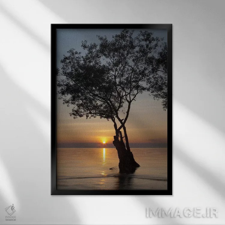 تابلو سایهنما در غروب اثر آرون متسون - نمای قابدار مشکی