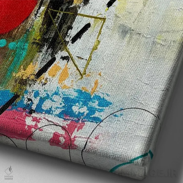 تابلو اُآسیس کویری اثر آرون آلن - نمای نزدیک بافت بوم