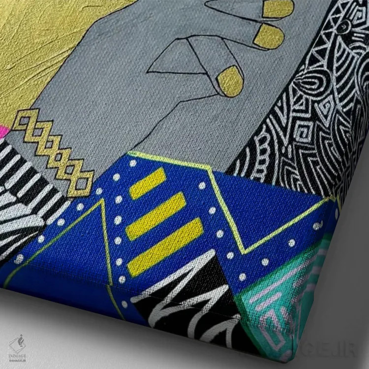 تابلو دخترانی شبیه ما اثر آرون آلن - نمای نزدیک بافت بوم