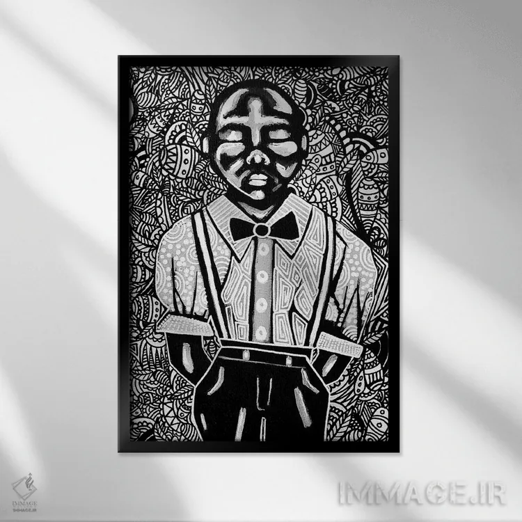تابلو ژرفای تنهایی من اثر آرون آلن - نمای قابدار مشکی